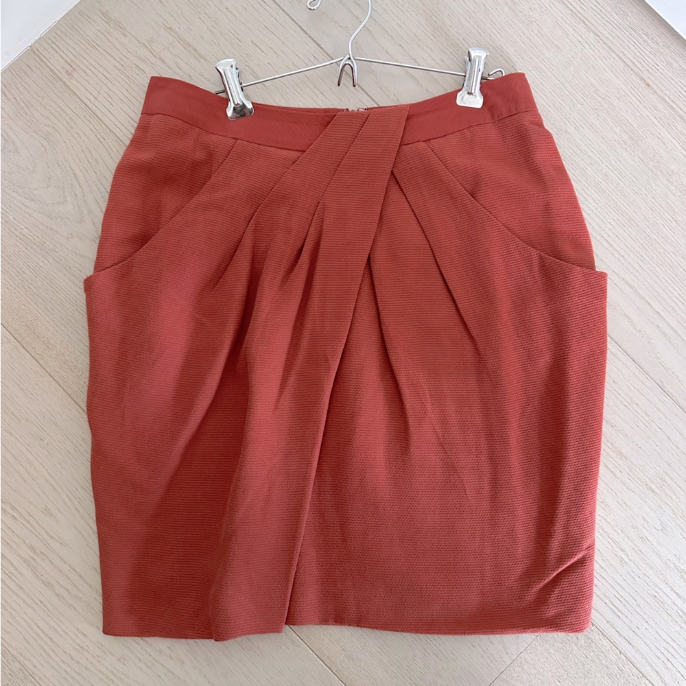 Fei Anthropologie Brick Red Tulip Miniskirt - Size 8
